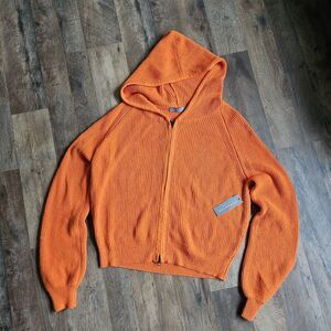 New Women's "209 Wst38" New York Orange Zip-Up Hoodie Cardigan Jacket Size Small